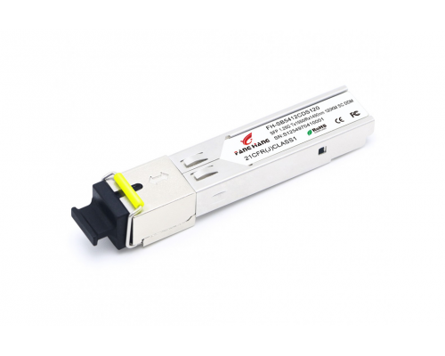 120 км SFP модуль WDM, 1.25 G, TX 1550 нм, RX 1490 нм, SC, DDM