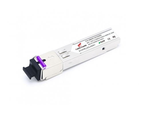 FH-SB5412CDS80, 80 км SFP модуль WDM, 1.25 G, TX 1550 нм, RX 1490 нм, SC, DDM